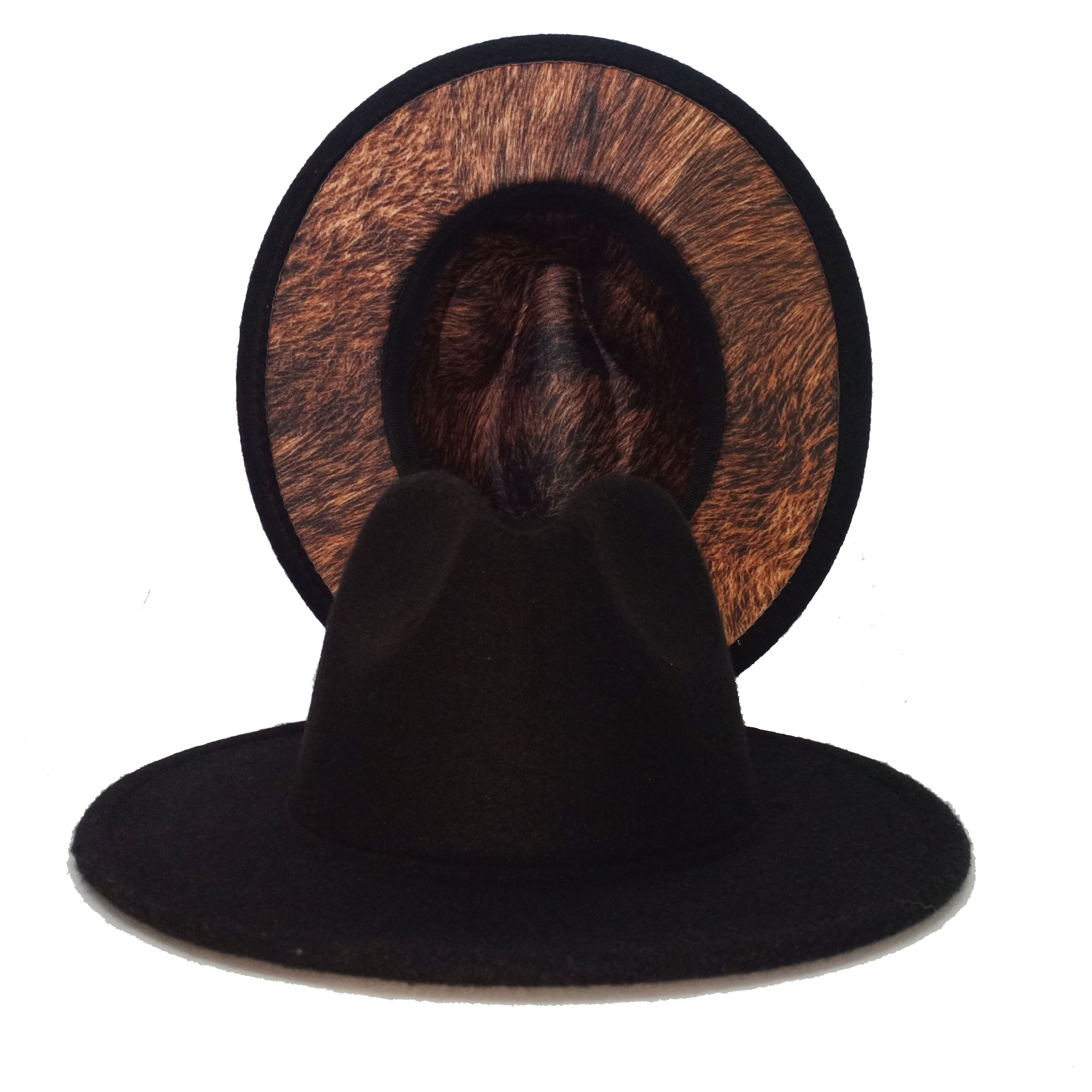 Sombreros Fedora de grano de leopardo para hombre y mujer, gorro de Jazz estilo Retro Panamá, sombrero de vaquero de ala ancha, Unisex