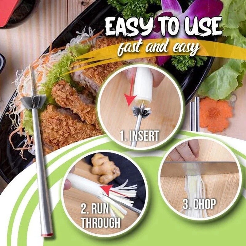 Chopped Green Onion Scallion Cutter Stainless Steel Household Kitchen Seasoning Chopped Green Onion Garlic Onion BBQ Splitter