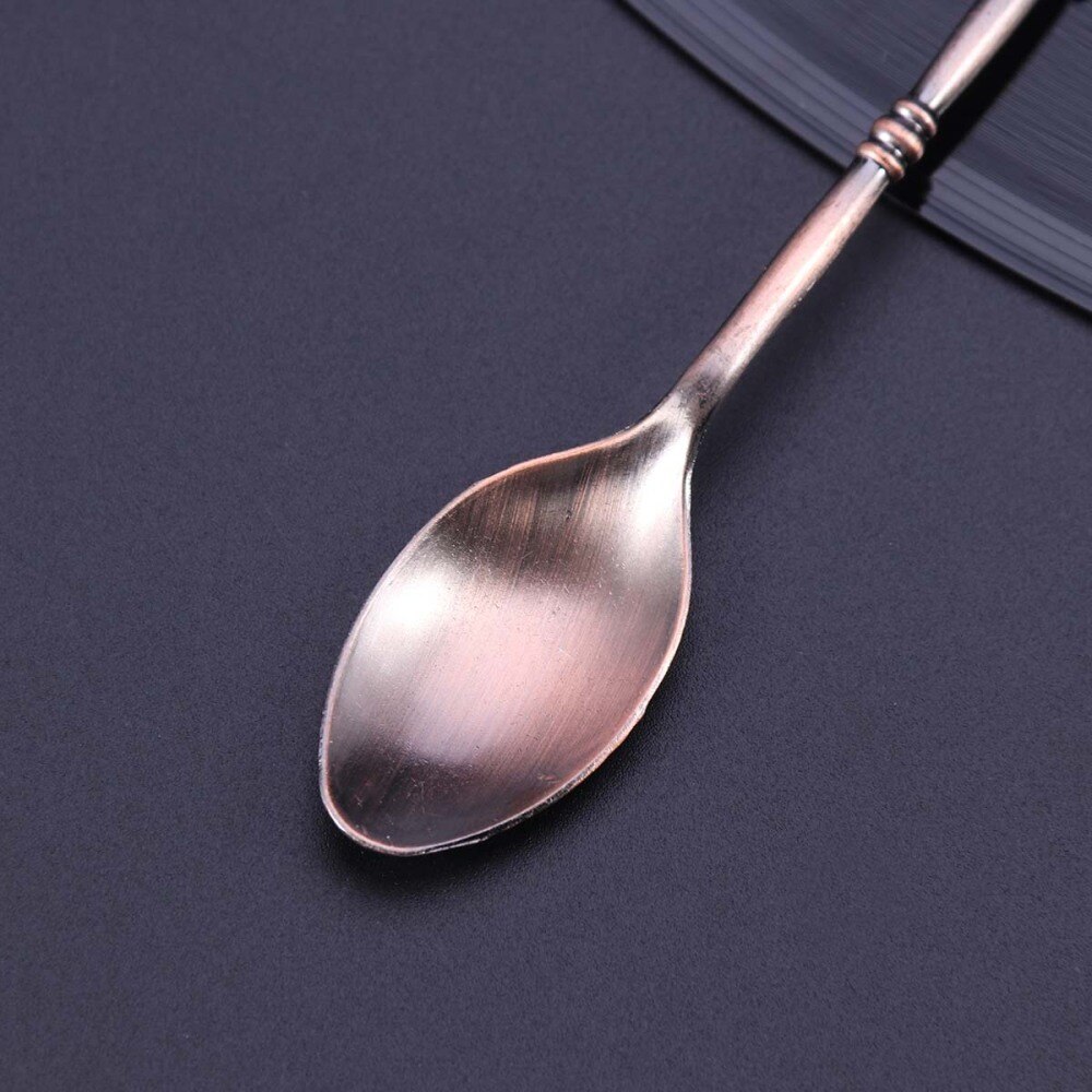 Cuchara de café Retro de estilo clásico europeo, cuchara revolviendo con cabeza de diamante, cuchara pequeña creativa para pastel de café, helado (dorado