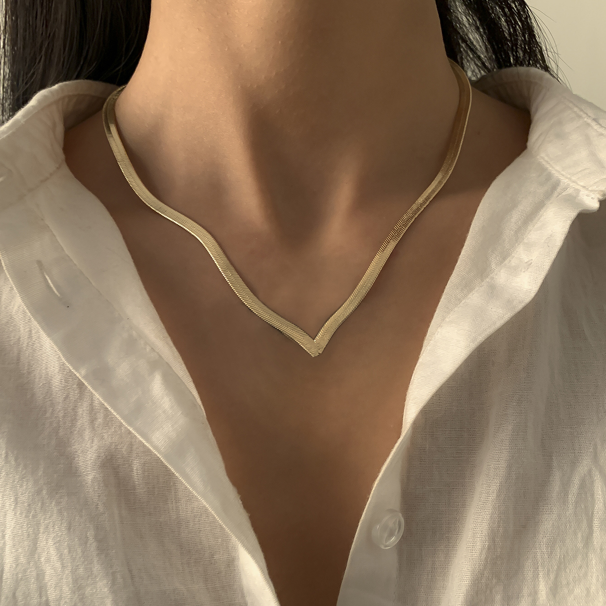 V Vorm Snake Kettingen Kettingen Op De Hals Dames Mode 2022 Korte Choker Ketting Voor Vrouwen Trendy Sieraden Kraag Meisjes