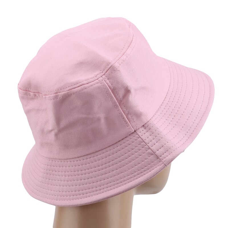 Bucket Hat für Damen & Herren - Baumwoll-Sonnenhut Unifarben - Outdoor Fischer Panama Hut: Rosa