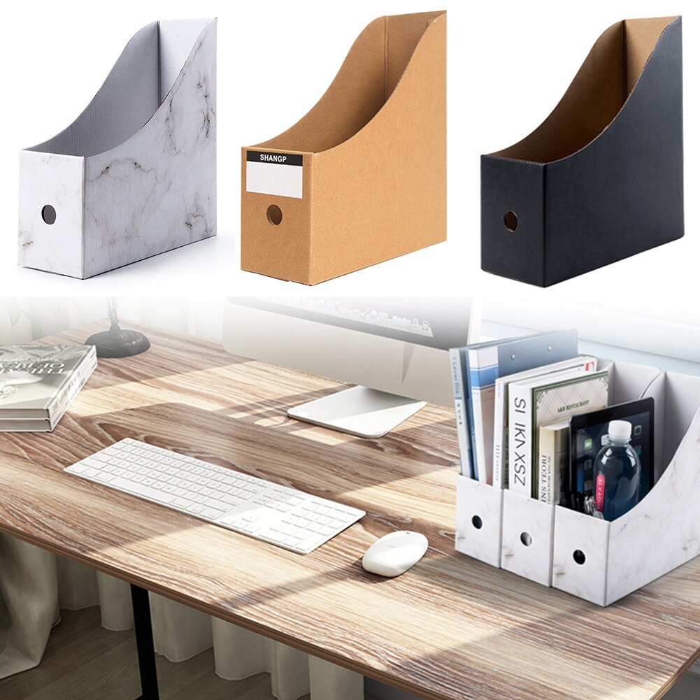 5PCS/Set Paper Desk Organiser Office Foldable Pencil Magazine Rack Simple Paperwork Document Storage Box File Holder