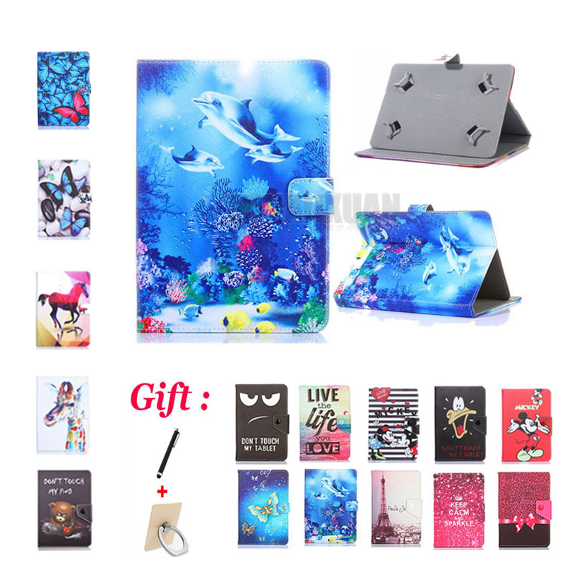 Universal 10.1 inch Printed Pu Leather Stand Case Cover for BQ 1081G/1045G/1007/BQ-1081G/Aquaris M10/E10/esla 2 W10 10.1" Tablet