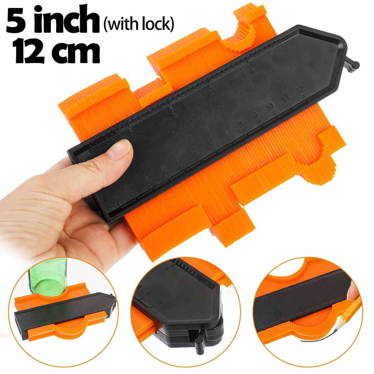 Huishoudelijke Multifunctionele Contour Gauge Copier 5/10 Inch Complexe Hoek Contour Copier Huishoudelijke Tool Profiel Afschrijven Tool: Paars