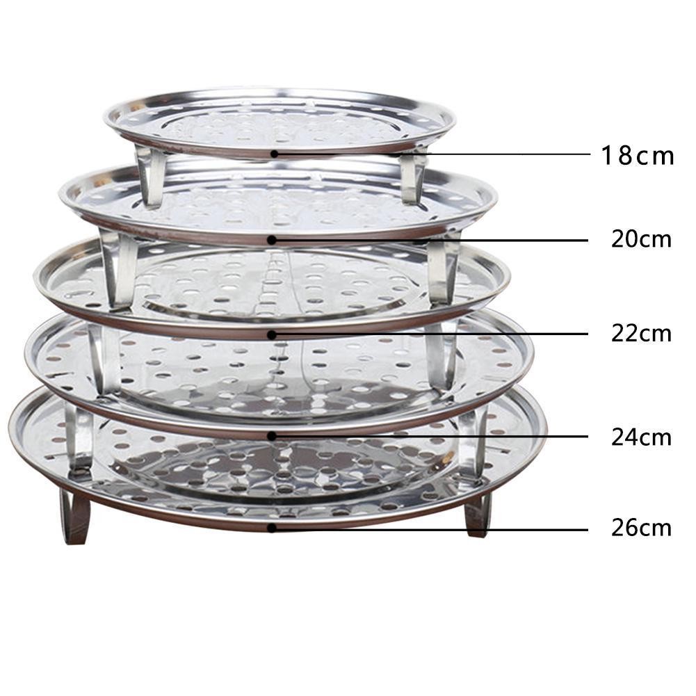 Kjøkken rustfritt stål damperstativ dampet risdumplings dampet brød fortykket spjeld 18-26cm spjeld