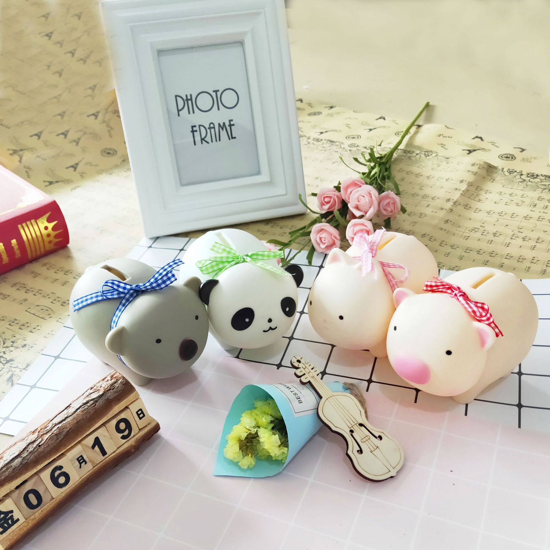 Cute Children's Savings Tank Cartoon Piggy Deposit Can Prevaricate Doll Home Desktop Set Up Douyin Gifttoy