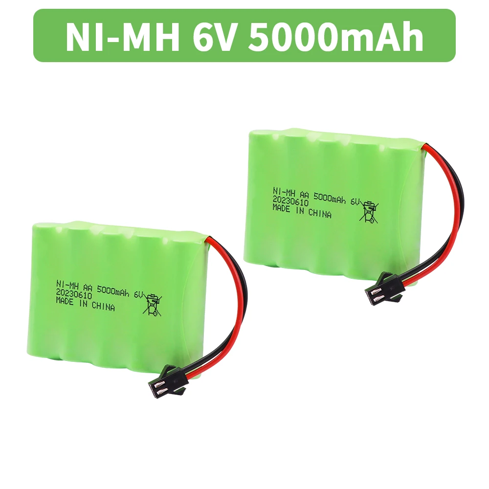 6V 5000mAh NiMH-Akku mit USB-Ladegerät für Rc-Spielzeug, Autos, Tankwagen, Roboter, Waffen, Boote, AA Ni-MH, 6V-Akku: Beige
