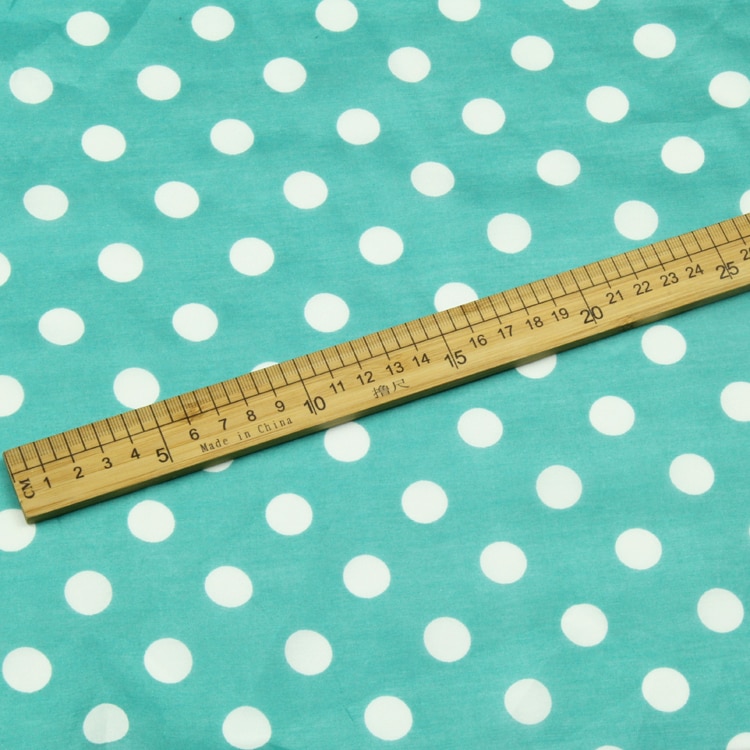 Mini white polka dot print on deep green bottom silk cotton blended fabric,SCT532