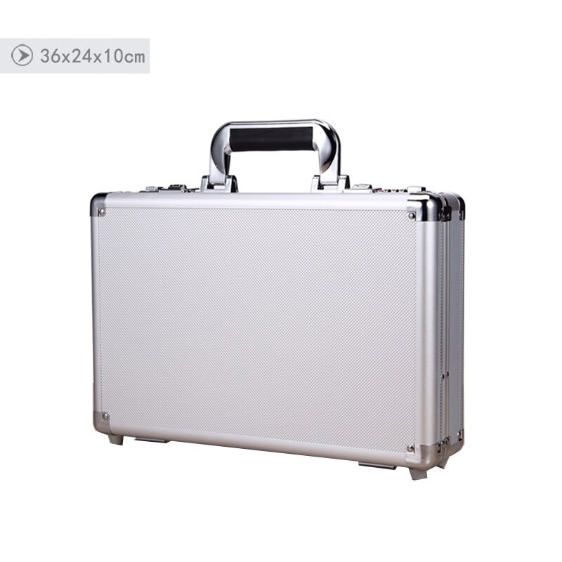 Multi-function Aluminum Alloy Tool Box Hardware Toolbox Impact Resistant Safety Case Profile Safety Storage Box 360*240*100mm: Silver