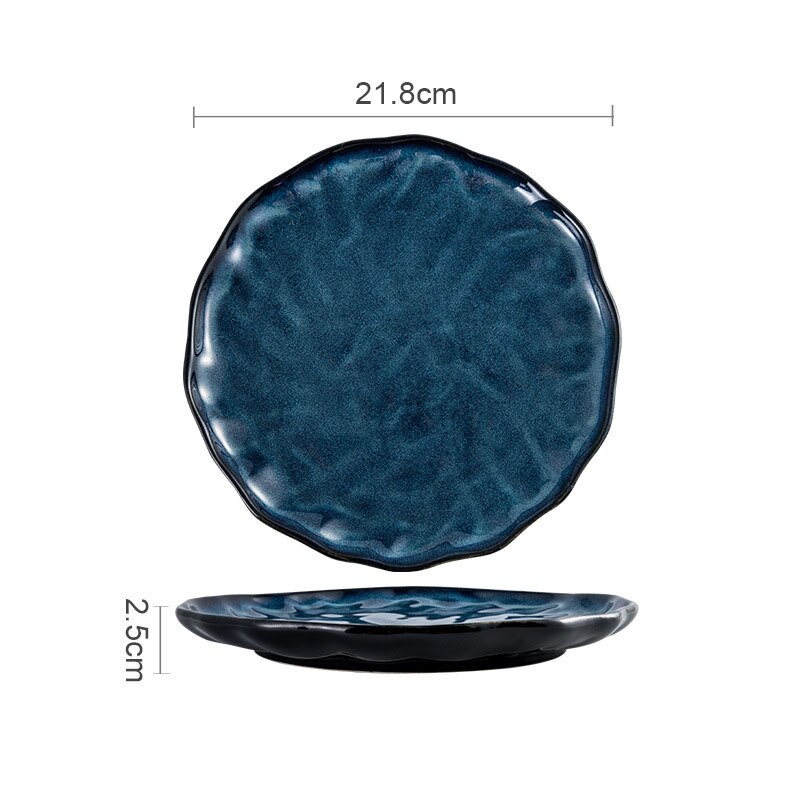 NIMITIME Nordic Ceramic Tableware Household Plates And Dish Set Simple Rice Bowl saucer dishes: 21.8cm plate