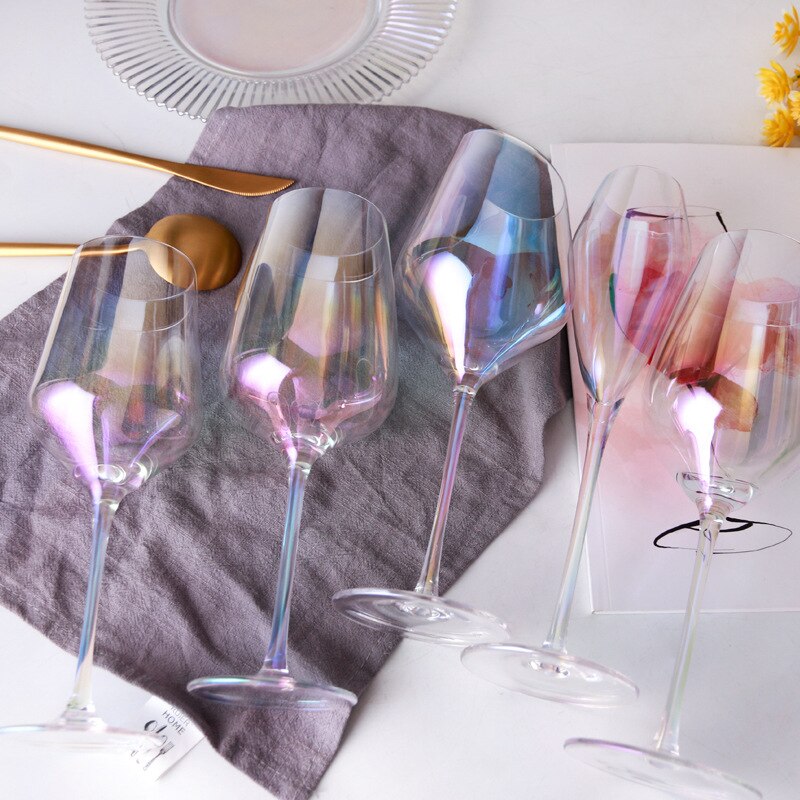 Verre à vin en cristal coloré arc-en-ciel, gobelet moderne, verre à champagne, verre à eau