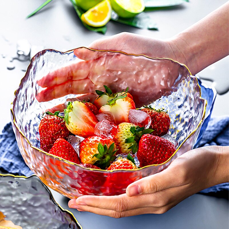 Fruktsallad ramen glasskål söt blandning ris spannmål soppa skålar ställa glass dessert skål kök hushållsservis