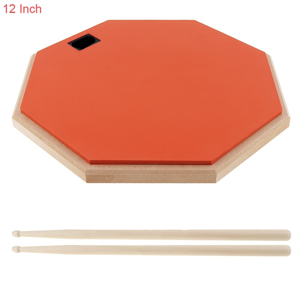 12 Inch Rubber Wooden Dumb Drum Practice Training Drum Pad with Maple Drum Sticks
