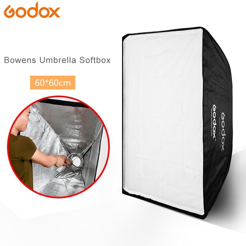 Godox SB-UE 60x60 cm/24 "x 24" Draagbare Rechthoekige Paraplu Softbox met Bowens Mount voor studio Strobe Flash Light