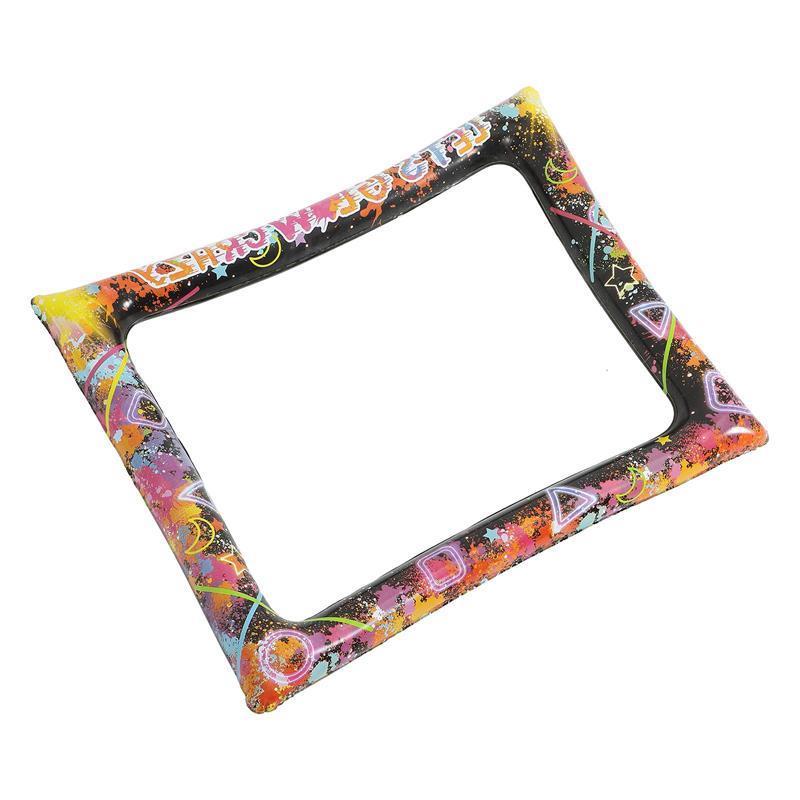 Moldura inflável para fotos, brilho noturno brilhante, aniversário, chá de panela, adereços, suprimentos para festa divertida, moldura de selfie neon, festivo: Default Title