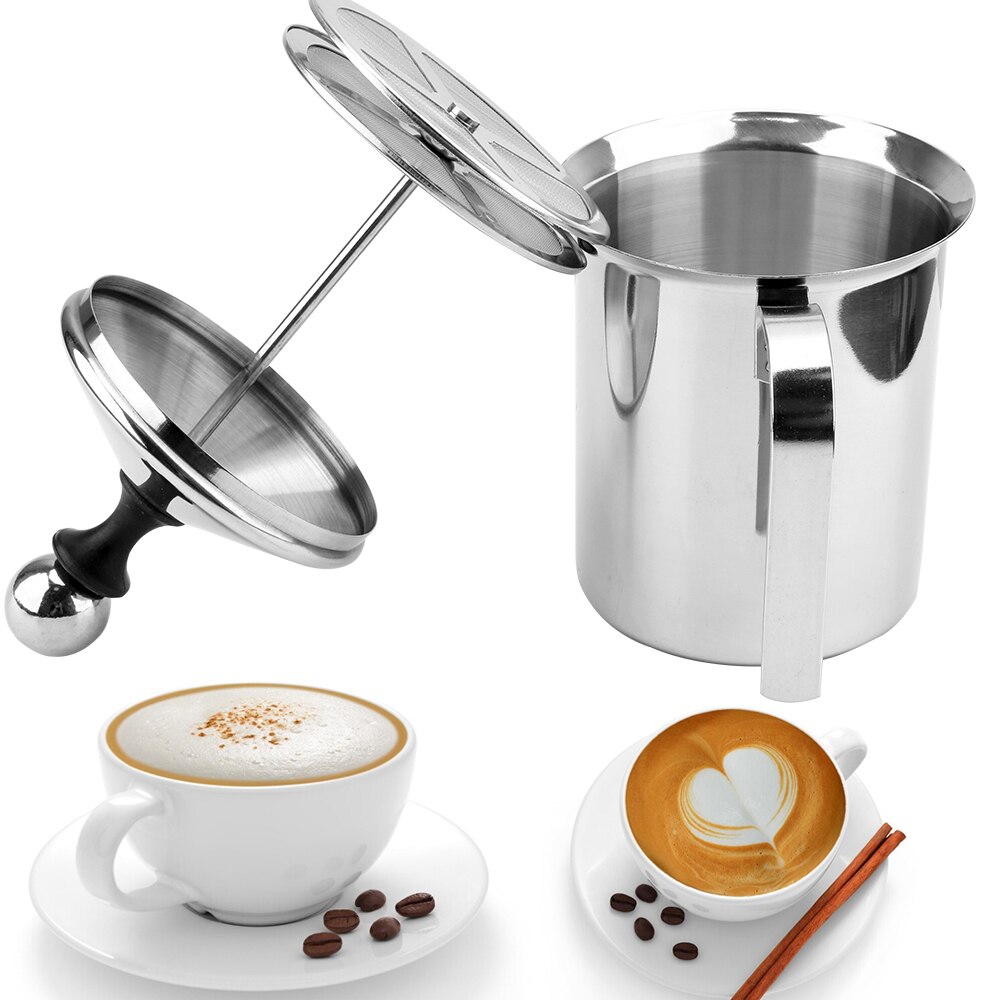 Milk Foam Mesh Coffee Foamer Stainless Steel Double Mesh Milk Creamer Kitchen Tools Manual Milk Frother 400/800ML