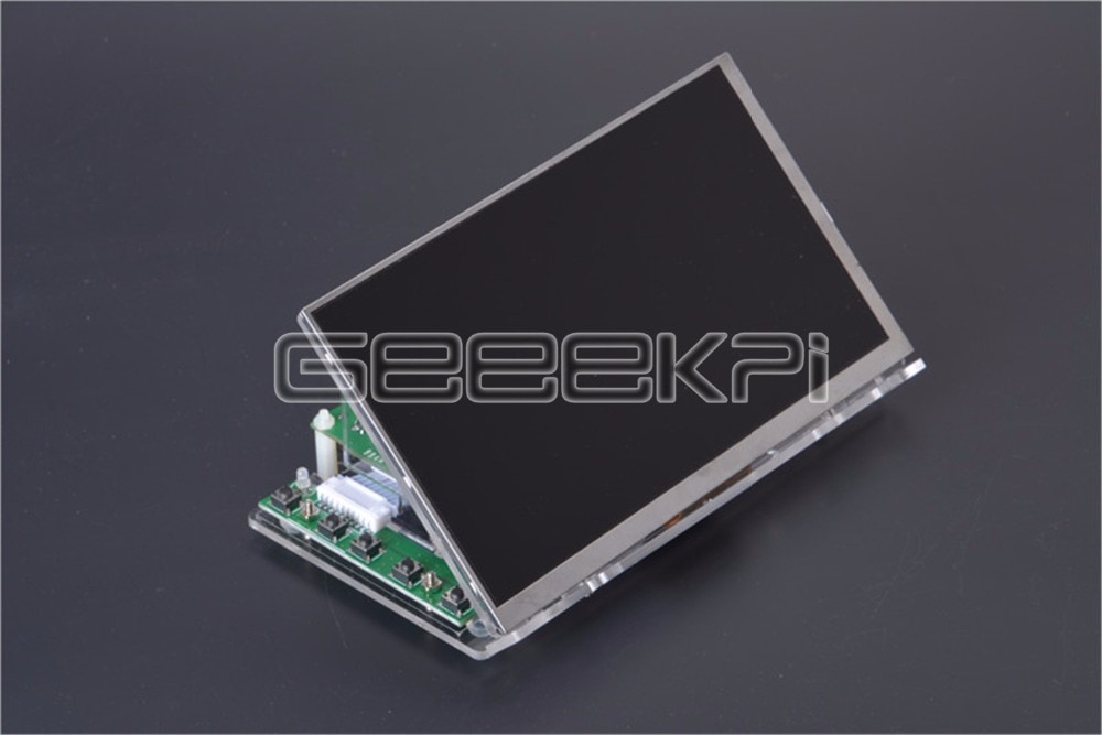 GeeekPi 7 inch 1024*600 LCD Display TFT Resistive Touch Screen Monitor + Transparent Acrylic Bracket for Raspberry Pi/Windows