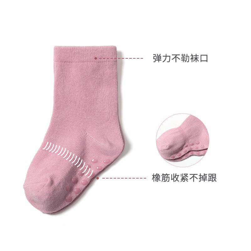 Calcetines antideslizantes con empuñaduras para bebés, niños y niñas, medias de algodón para todas las estaciones, de 0 a 5 años, 6 par/lote, novedad de