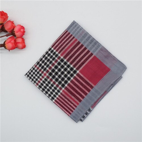 Lommetørklæder kvinder retro plaid blødt bomuld enkel dame tørre sved firkantet håndklæde trendy fritid dame lommetørklæde: 1