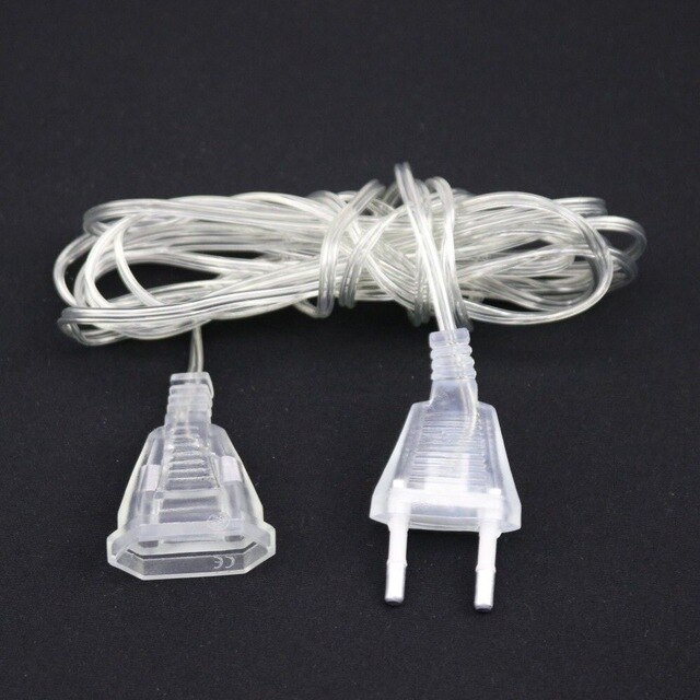 Christmas lights led curtain icicle string lights 5M droop 0.4-0.6m waterfall outdoor decoration for party garden home wedding: 3M Connecting line / 110V US Plug