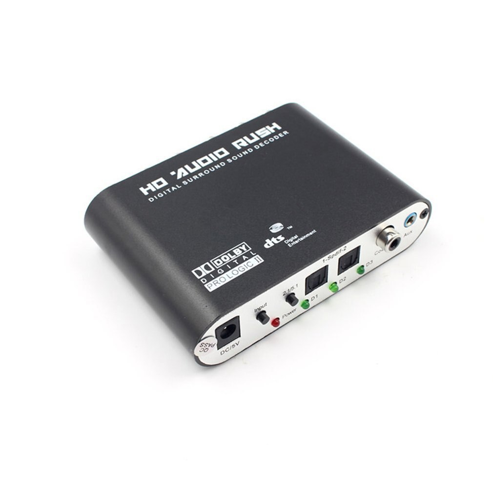 Digital 5.1 Audio Decoder Dolby Dts/Ac-3 Optical To 5.1-Channel RCA Analog Converter Sound Audio Adapter Amplifier Converter