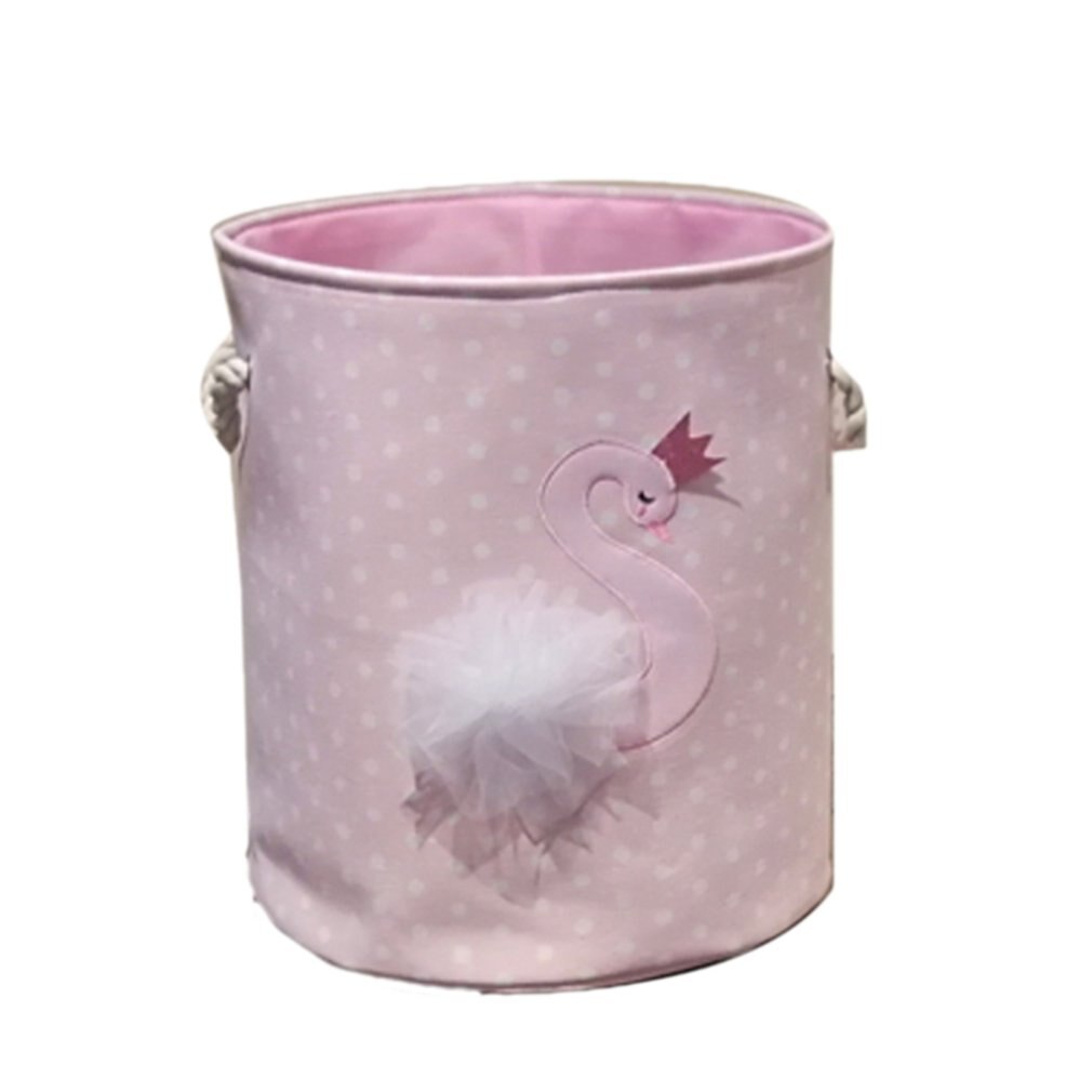 Pink Swan Cat Pattern Foldable Laundry Basket For Home Organizer Dirty Cloths Storage Box Sundries Storage Bucket: Red