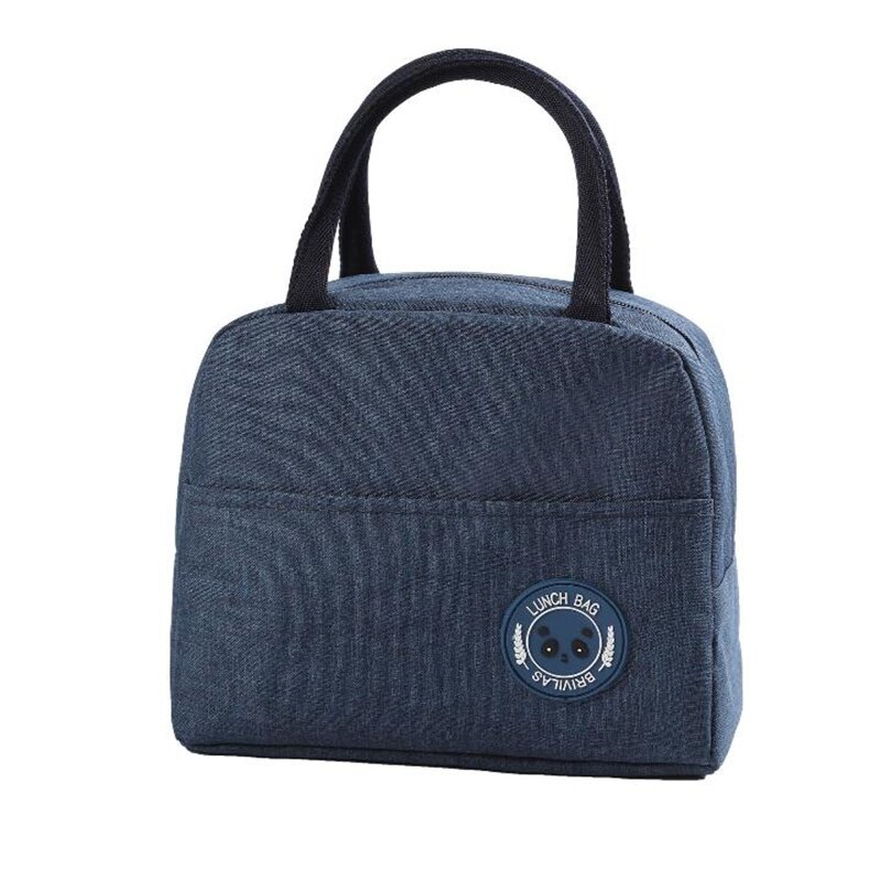 Tragbare Mittagessen Tasche Neue Thermische Isolierte Lunch Box Tasche Kühltasche Bento Beutel Mittagessen Behälter Schule Lebensmittel Lagerung Taschen: dark blue 4