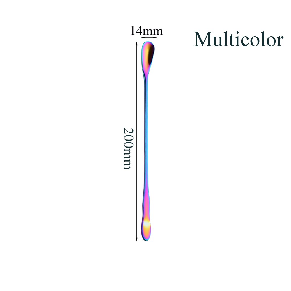 Cucchiaio da caffè colorato in acciaio inossidabile con manico lungo cucchiaio da caffè da cucina cucchiaio da tè utile utensili da cucina per la casa: 200mm multicolore
