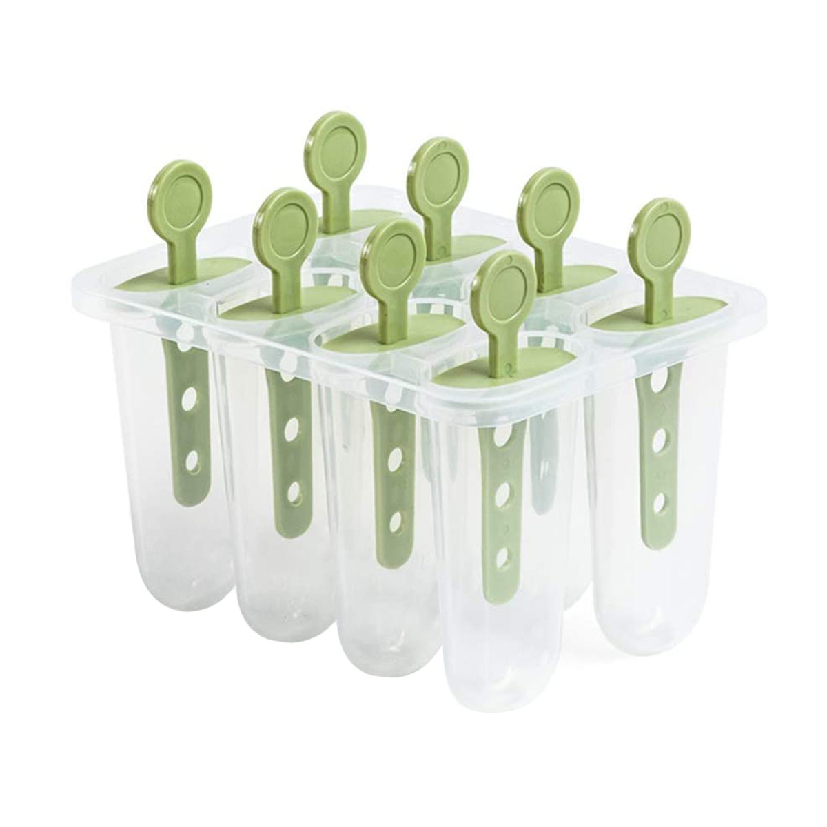 8Pcs Ice Cream Mold Popsicle Molds DIY Homemade Ice Cream Popsicle Plastic Ice Maker Mould For Home Kitchen DIY Food: green
