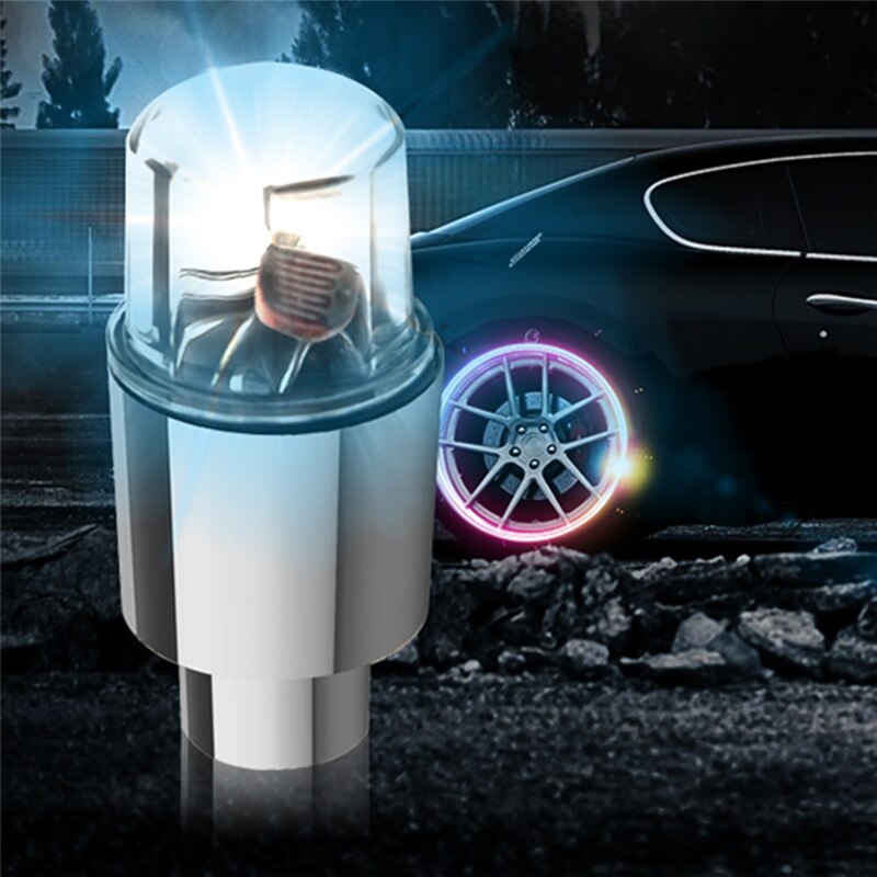 2 pièces LED voiture vélo roue pneu Valve bouchon anti-poussière a parlé Flash lumières voiture Valve tiges & bouchons accessoires