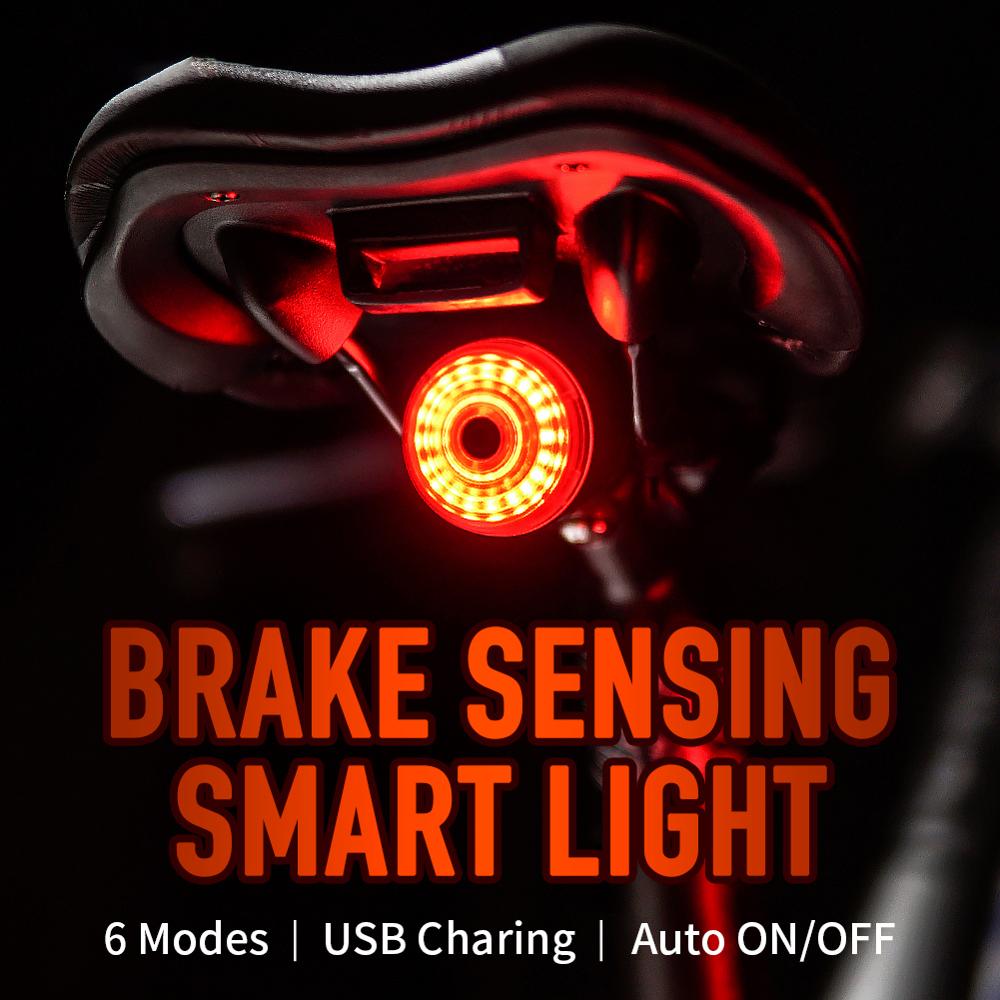 Leadbike Fiets Achterlicht Smart Auto Brake Sensing Achterlicht Led Opladen Waterdicht IPX6 Fietsen Achterlicht