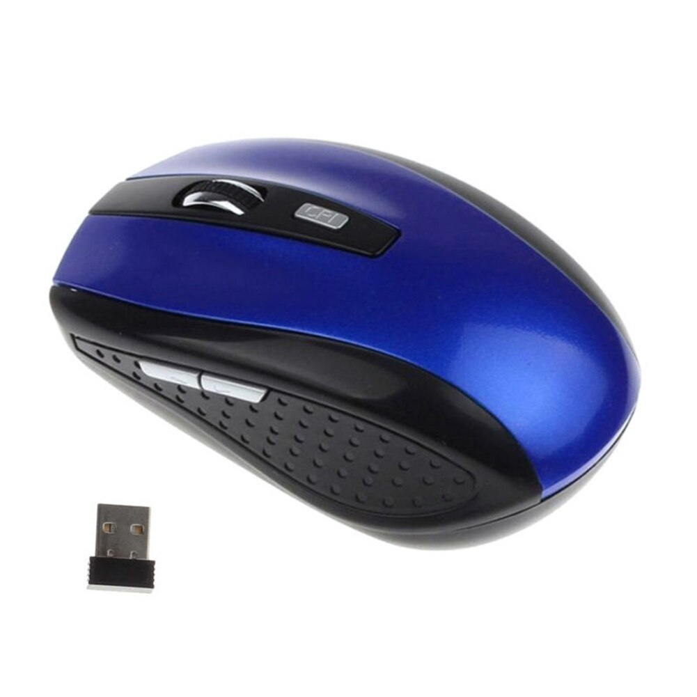 6 Keys Matte Wireless Mouse Lightweight Mice 1200 DPI for Windows 2000/XP/Vista/Linux/Win 7/MAC System Computer Peripherals: Blue