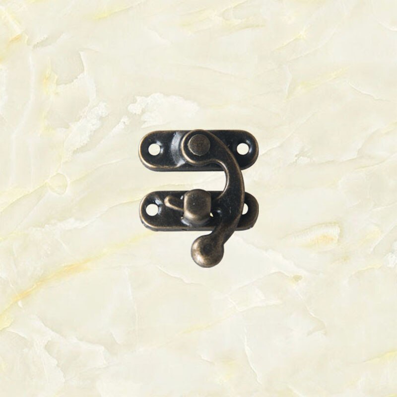 Antik metal lås små møbler hardware 5 stk / lot populære dekorative hasper horn låse med skruer smykkeskrin hængelås: Højre 3
