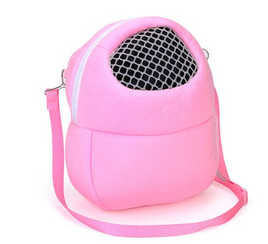 Hamster Carrier Draagbare Kleine Pet Carrier Warm Sleep Ademende Reizen Opknoping Rat Kooi Voor Hamster Cavia Carry Bag: Pink M