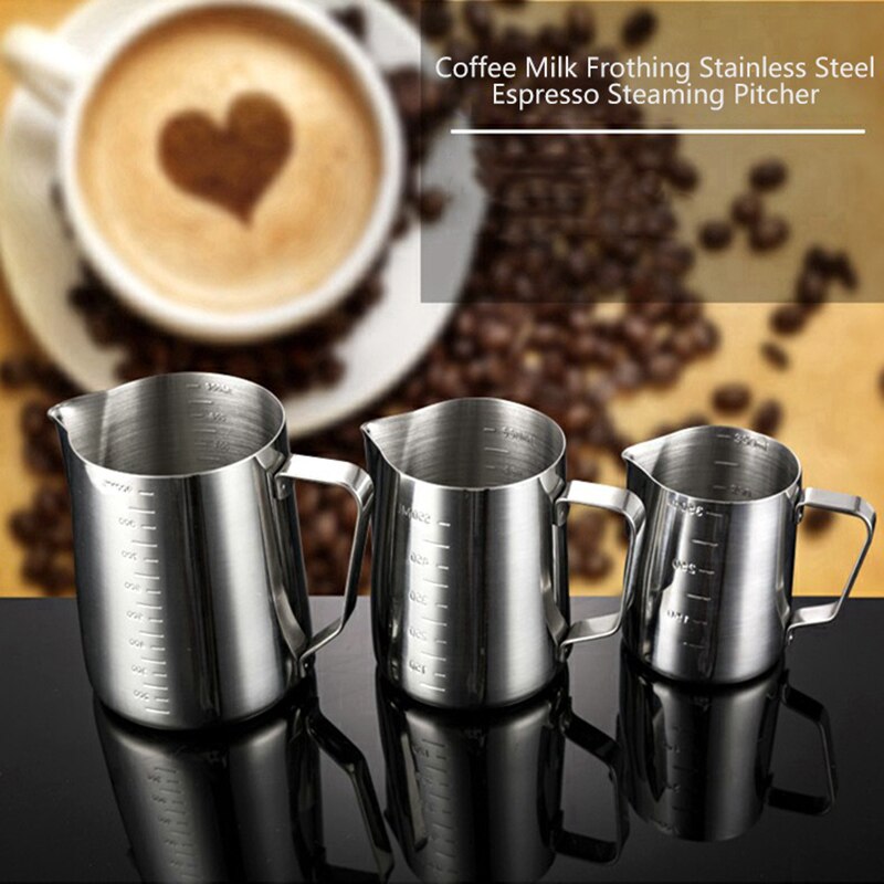 Mjölkskumningskanna i rostfritt stål 350/550/900ml espressokaffe kanna hantverkskaffe latte mjölkskumningskanna tillbringare