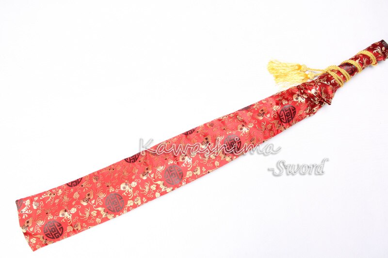 Japanischen Samurai Schwert Silk Tasche Rot Gold Farbe Bestickt Blume Für Katana/Wakizashi Neue versorgung