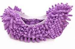 5 Colors Dust Mop Slipper House Cleaner Lazy Floor Dusting Cleaning Foot Shoe Cover: Purple