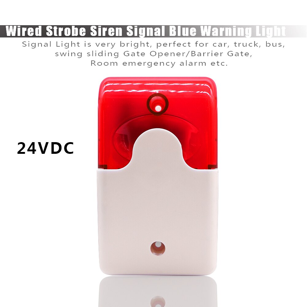 Gate Flashing Light Alarm Lamp For Swing Sliding Gate Barrier Signal Strobe Flashing Lamp DC 12V 24V AC220V: Waterproof DC24V red
