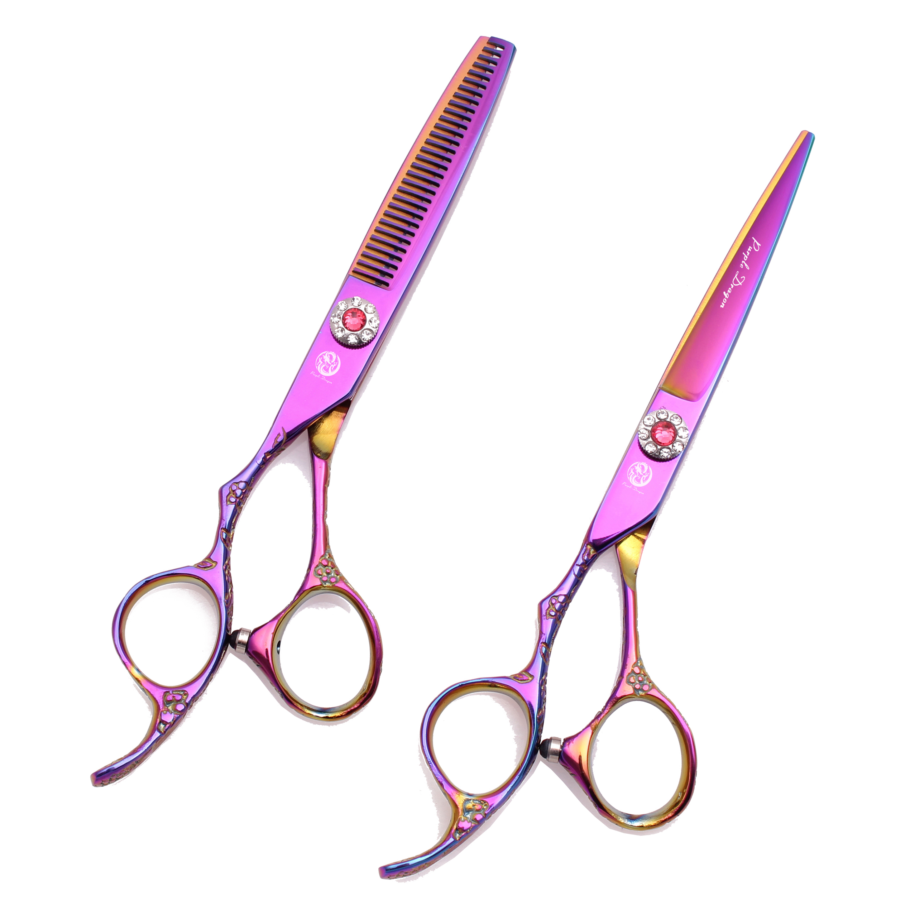 Professionele Kappersschaar Linkerhand Paarse Draak 5.5 "6" Haar Knippen Schaar Dunner Schaar Kapsel Schaar Z8002