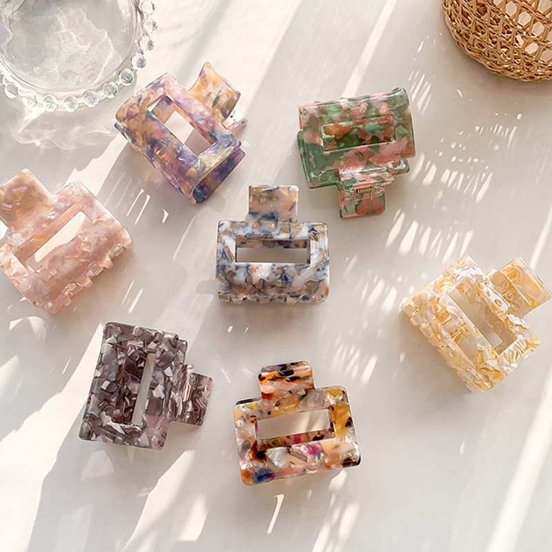 Leopard Print Hair Claws Geometric Hair Clamp Grab Hair Styling Hair Clips for Women Girls Hairpin Hair Accessories