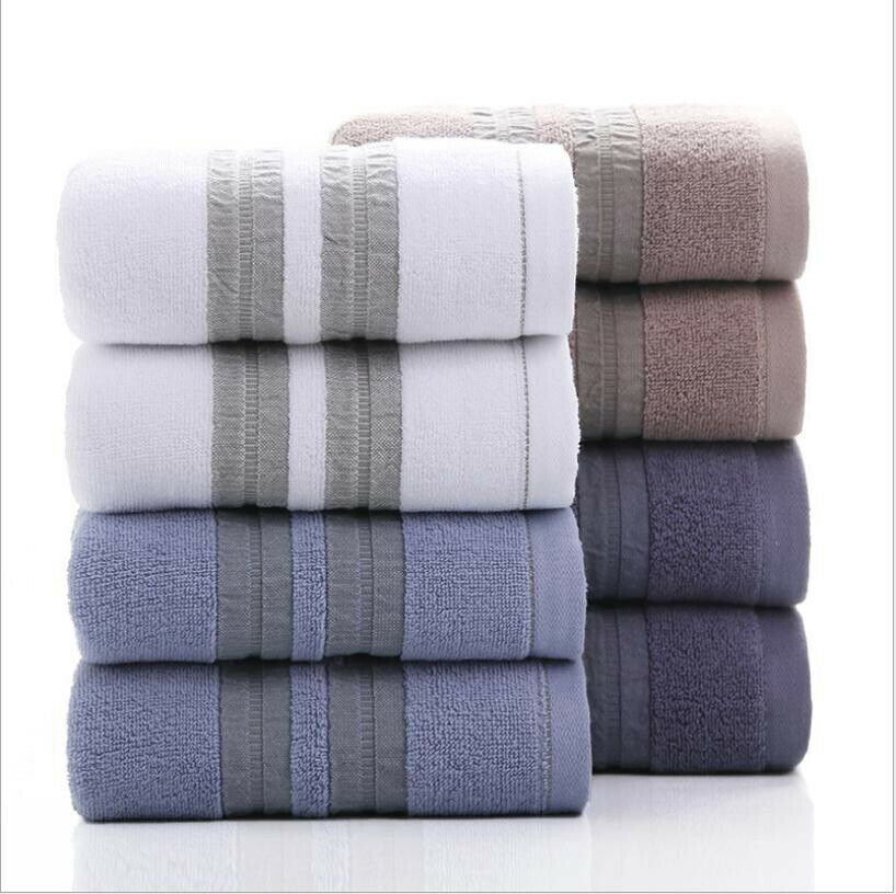 Brand Pure 100% Cotton Home Soft Absorbent Comfort Hand Face Sheet Bath Towels Comfort Striped Towels