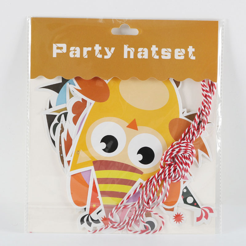 Decoração para festa de aniversário, guirlanda de papel com desenho de coruja para crianças, rack decorativo