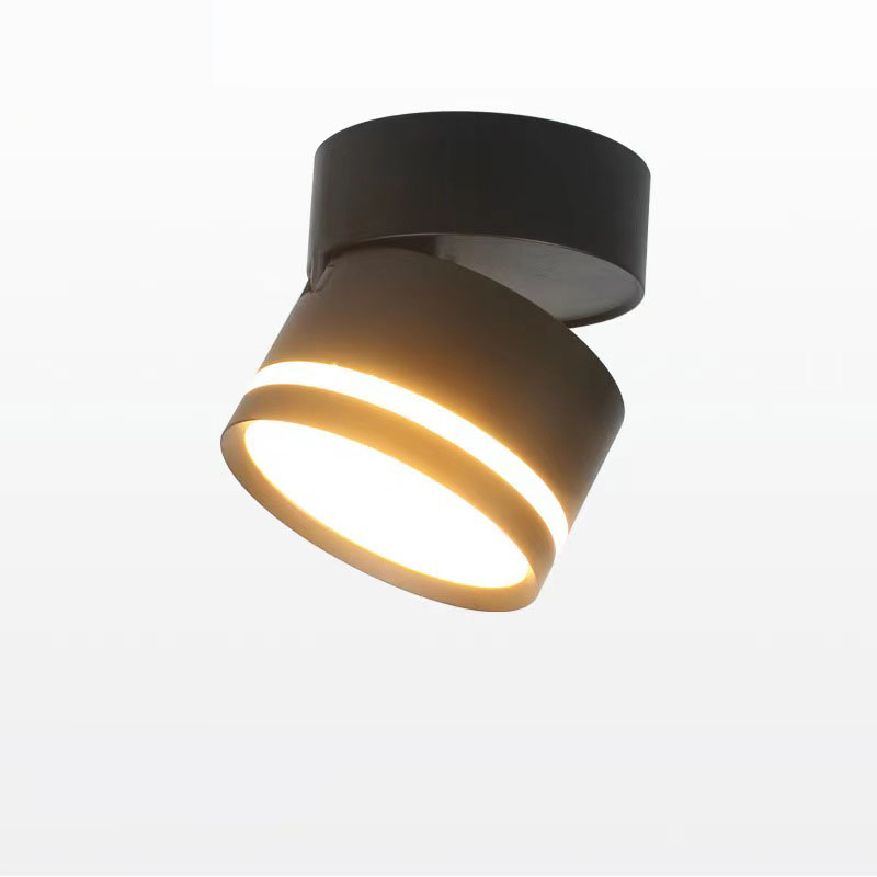 Plafonnier LED monté en Surface, tube lumineux 7W 9W 12W 15W, angle réglable rotatif, éclairage intérieur AC220V 110V: Blanc froid / 31-40W / Black