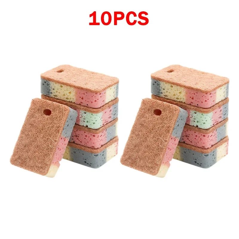 Cleaning Tools 5/10/20 Stuks Afwasspons Houtpulp Katoen Kleur Magic Spons Pot Borstel Keuken wassen Gereedschap: Donkergrijs