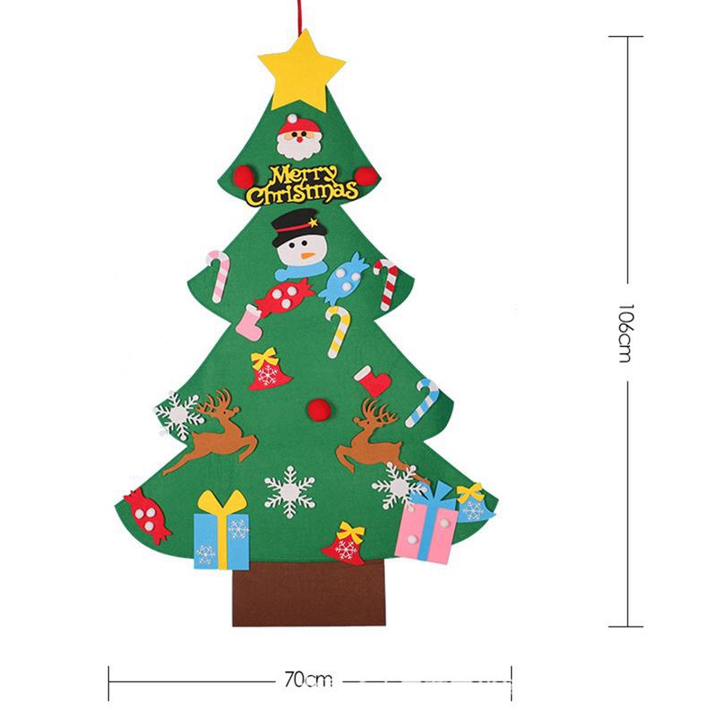 3D Diy Vilt Kerstboom Hangers Muur Opknoping Decoratie Stickers Xmas Ornamenten Kinderen Voor Thuis Kerst Decoratie