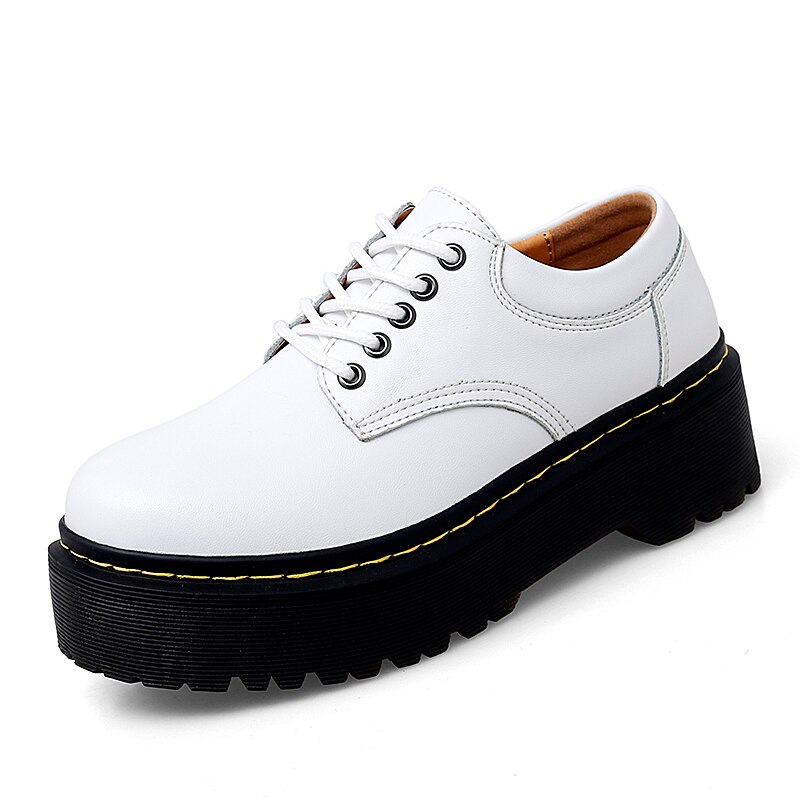 Zapatillas de Skateboard para mujer, zapatos deportivos de fondo grueso, aumento de altura, para gimnasio, zapatillas juveniles, novedad de: White / 3,5