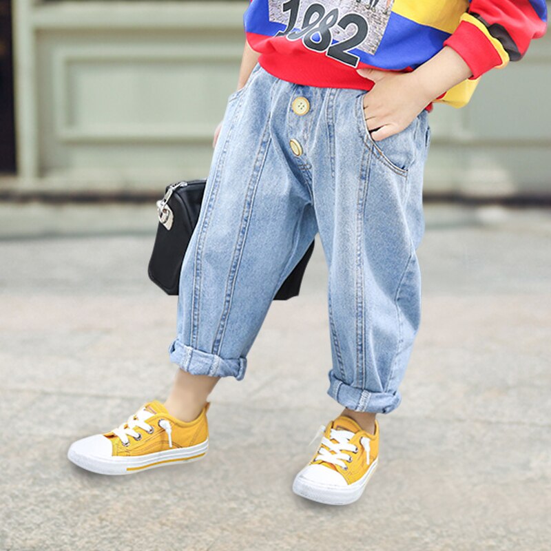 Hip Hop Jeans Jungen Lose Harem Hosen Baumwolle Casual Denim Hosen Blau Kid Kleinkind Baby Jungen Jeans Jugendlichen Kinder Kleidung 14