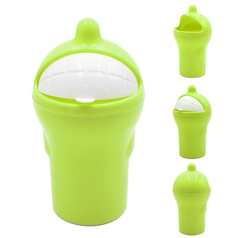 Mini Dolphin Shape Car Trash Rubbish Can Garbage Dust Case Holder Box Bin Rolling Cover Vehicle Trash Can