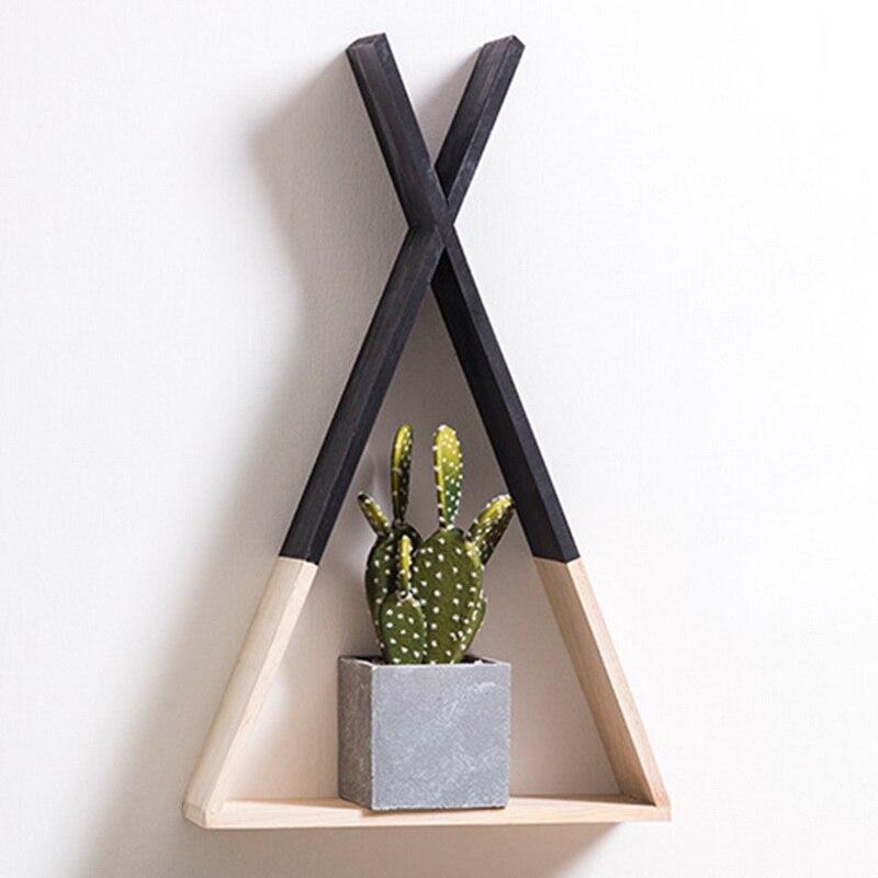 Bedroom Hanging Wall Shelves Wood Wall-Mounted Shelves Decorative Storage Display Shelf