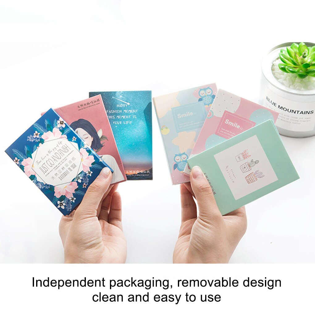 50 Stks/set Draagbare Facial Absorberend Papier Olie Controle Doekjes Absorberende Vel Vette Gezicht Reinigen Matten Tissue